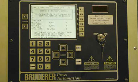 Beloit Precision : 30-Ton High-Speed Bruderer control panel